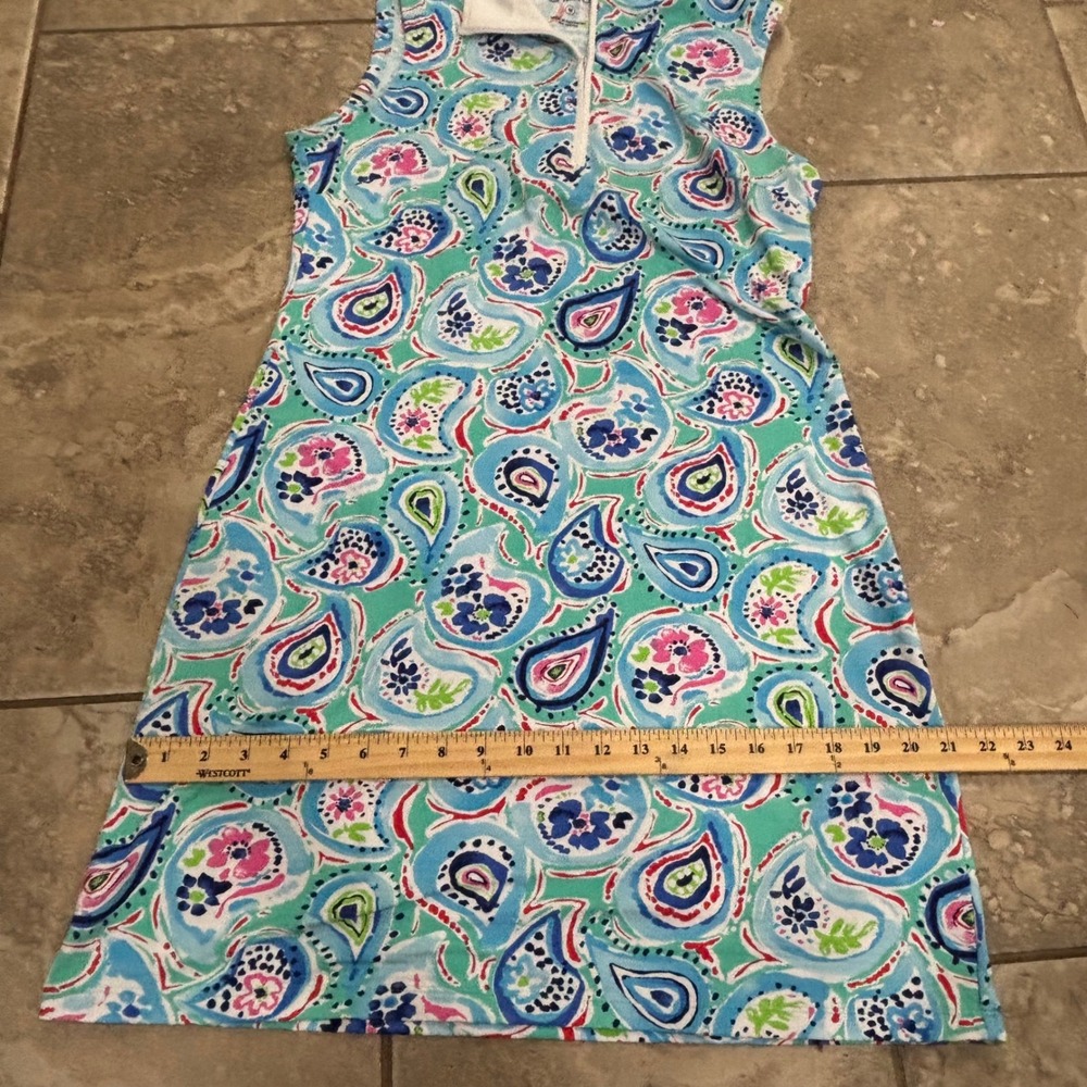 IBKUL Womens Blue Green Paisley Sleeveless Quarter Zip Golf Dress UPF+50 Medium - Picture 10 of 13